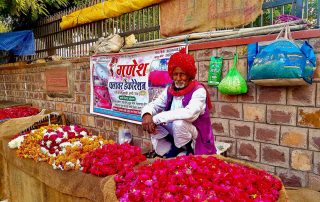 Blumen in Bundi Indien Motorradtour