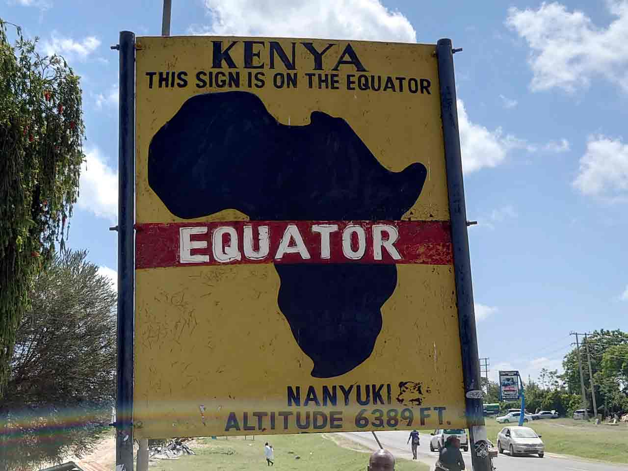 Equator Schild in Afrika